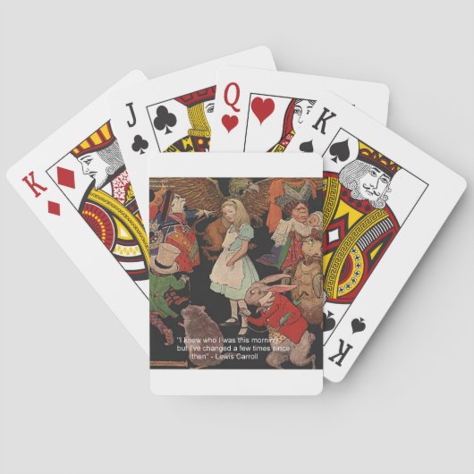 Zitat von Lewis Carroll Illustration & Mind Change Spielkarten (Rückseite)