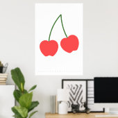 Zitat von Light Red Cherry Retro Poster der 60er J (Heimbüro)