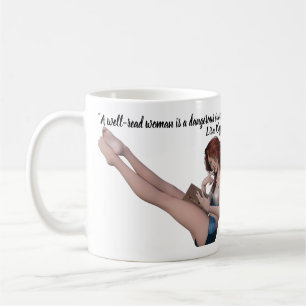 Zitat von Lisa Kleypas über gebildete Frauen Kaffeetasse