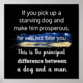 Zitat von Mark Twain zum Hungerhund Poster (Vorne)