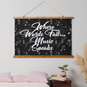 Zitat von Musik Wandteppich Mit Holzrahmen