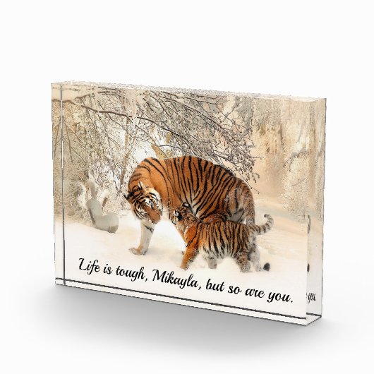 Zitat von Mutter Tiger und Cube Inspirierend Fotoblock (Rechts)