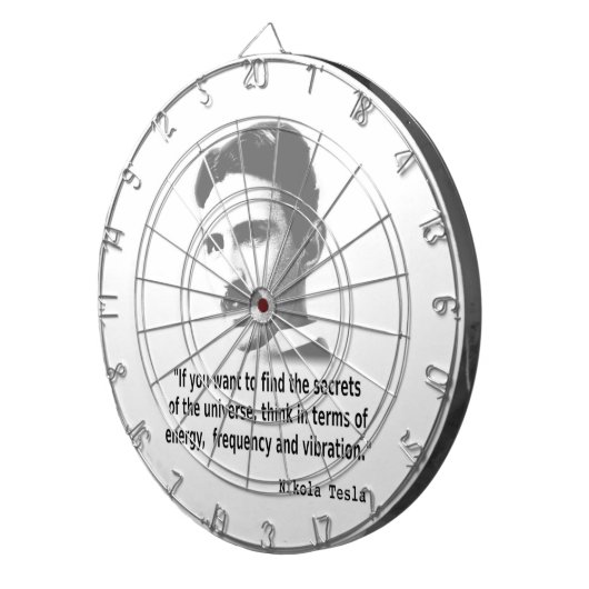 Zitat von Nikola Tesla Dartscheibe (Vorderseite rechts)