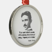 Zitat von Nikola Tesla Silbernes Ornament (Rechts)