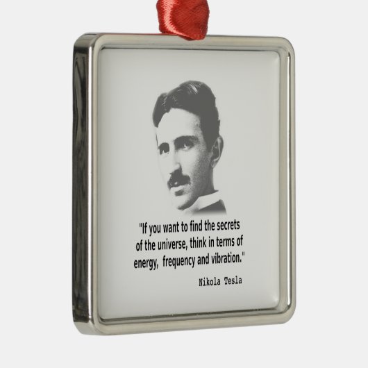 Zitat von Nikola Tesla Silbernes Ornament (Rechts)