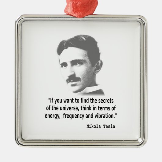 Zitat von Nikola Tesla Silbernes Ornament (Vorne)
