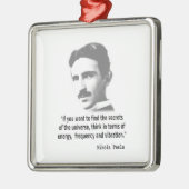Zitat von Nikola Tesla Silbernes Ornament (Links)