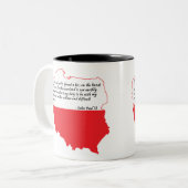 Zitat von Papst Johannes Paul II Zweifarbige Tasse (Vorderseite Links)