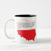 Zitat von Papst Johannes Paul II Zweifarbige Tasse (Links)