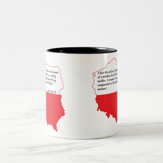Zitat von Papst Johannes Paul II Zweifarbige Tasse (Mittel)