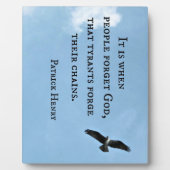 Zitat von Patrick Henry über die Regierung Fotoplatte (Vorderseite)