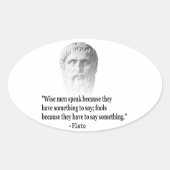 Zitat von Platon Ovaler Aufkleber (Vorderseite)