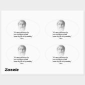 Zitat von Platon Ovaler Aufkleber (Blatt)