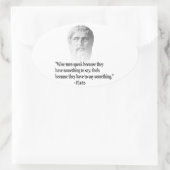 Zitat von Platon Ovaler Aufkleber (Tasche)