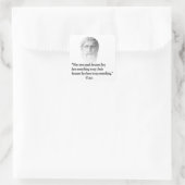 Zitat von Platon Quadratischer Aufkleber (Tasche)