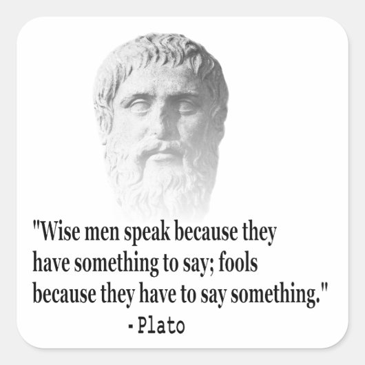 Zitat von Platon Quadratischer Aufkleber (Vorderseite)