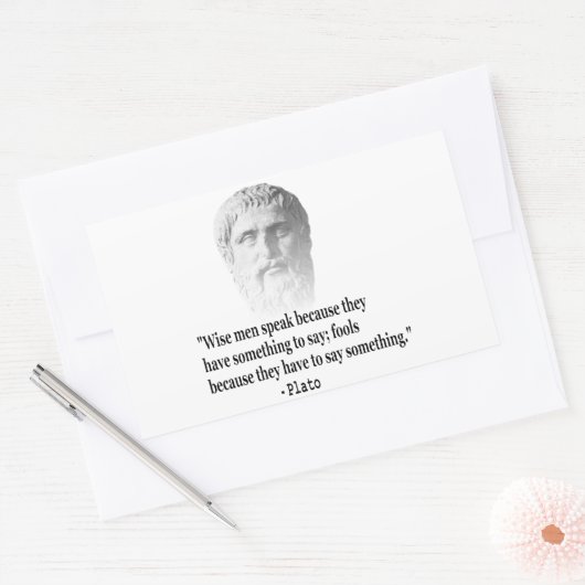 Zitat von Platon Rechteckiger Aufkleber (Umschlag)