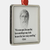 Zitat von Platon Silbernes Ornament (Rechts)