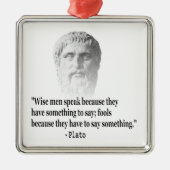 Zitat von Platon Silbernes Ornament (Vorne)