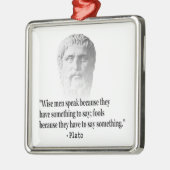 Zitat von Platon Silbernes Ornament (Links)