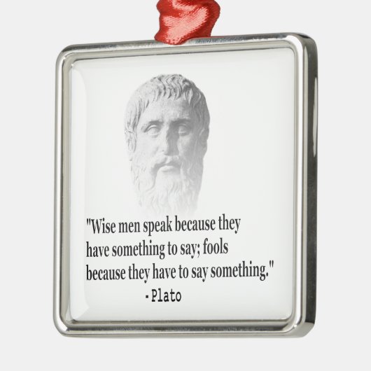 Zitat von Platon Silbernes Ornament (Links)