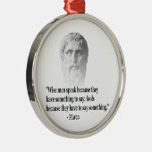 Zitat von Platon Silbernes Ornament (Rechts)