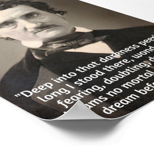 Zitat von Poe on Darkness and Dreams Poster (Ecke)