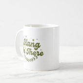 Zitat von Retro Green Floral 'Hang in There' Kaffeetasse (Vorderseite Links)