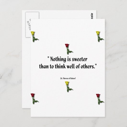 Zitat von Saint Therese 1 Postkarte (Vorne/Hinten)