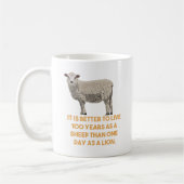 Zitat von Schafen und Löwen Kaffeetasse (Links)