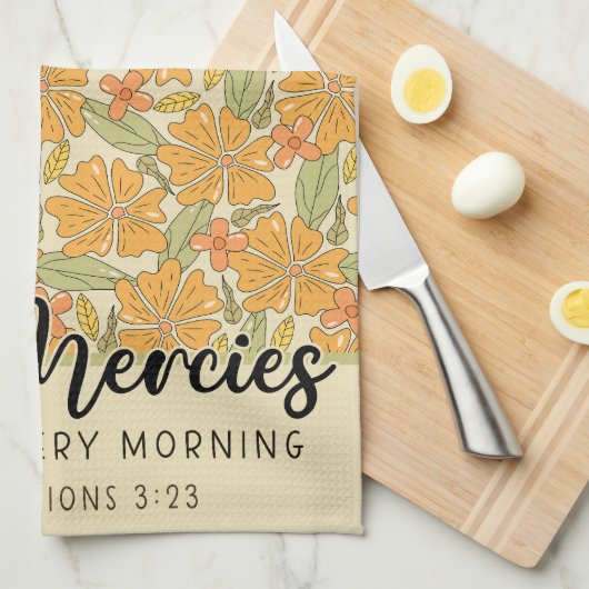 Zitat von Schriften, Bibelverse, Retro-Blumendesig Geschirrtuch (Viertel Falte)