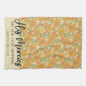 Zitat von Schriften, Bibelverse, Retro-Blumendesig Geschirrtuch (Horizontal)