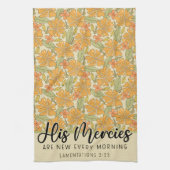 Zitat von Schriften, Bibelverse, Retro-Blumendesig Geschirrtuch (Vertikal)