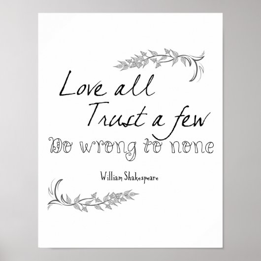 Zitat von Shakespeare Poster (Vorne)