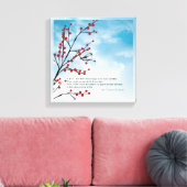 Zitat von St. Therese Birds Cloud Branch Berries Leinwanddruck (Insitu (Wohnzimmer))