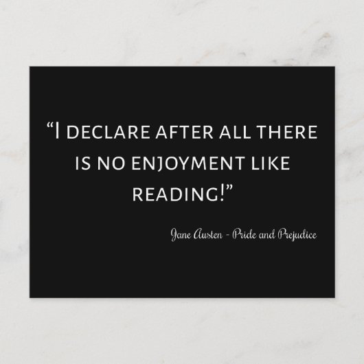 Zitat von Stolz und Vorurteilen III Postkarte (Vorderseite)