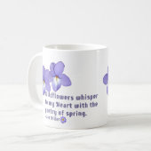 Zitat von Vogel-Foot-Violets-Wildblumen Kaffeetasse (Vorderseite Links)