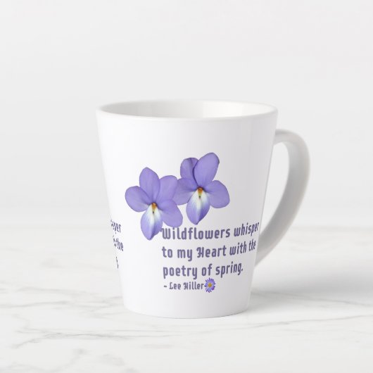 Zitat von Vogel-Foot-Violets-Wildblumen Milchtasse (Rechte Ecke)