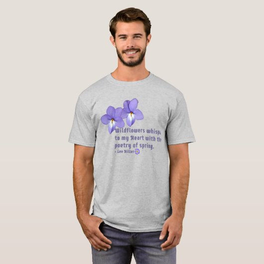 Zitat von Vogel-Foot-Violets-Wildblumen T-Shirt (Vorne ganz)