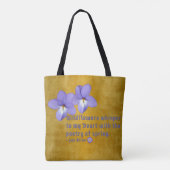 Zitat von Vogel-Foot-Violets-Wildblumen Tasche (Rückseite)