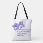 Zitat von Vogel-Foot-Violets-Wildblumen Tasche (Rückseite)