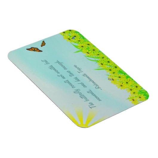 Zitat von wertvollen Momenten Schmetterlinge Magnet (Rechte Seite)