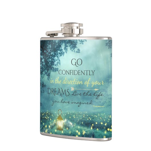 Zitat von Whimsistischen Inspirierend Träumen Flachmann (Links)