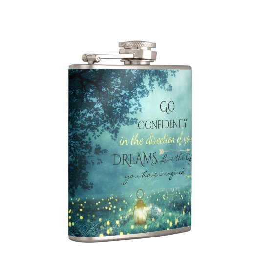 Zitat von Whimsistischen Inspirierend Träumen Flachmann (Rechts)