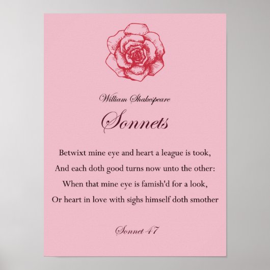 Zitat von William Shakespeare Sonnets Poster (Vorne)