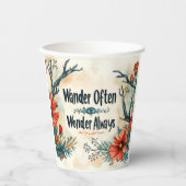 Zitat: Wander oft, wundern Sie sich immer Pappbecher (Vorderseite)