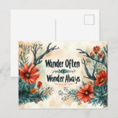Zitat: Wander oft, wundern Sie sich immer Postkarte (Vorne/Hinten)
