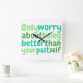 Zitat-Wanduhr Quadratische Wanduhr (Zuhause)