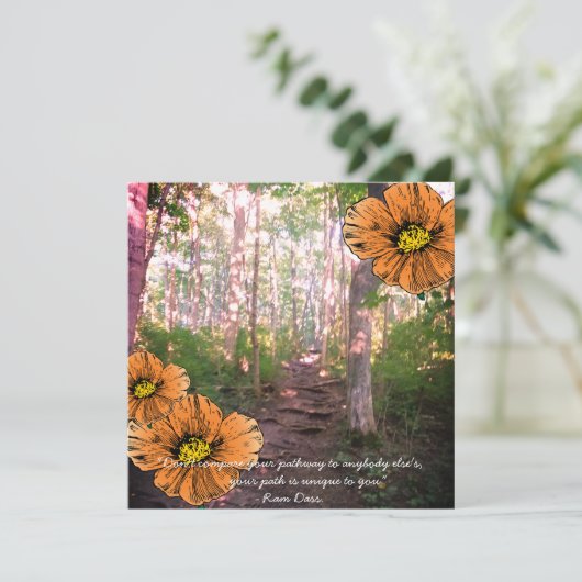 Zitat, "Wege"  Dankeskarte (Stehend Vorderseite)