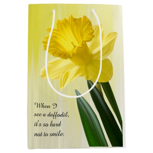 Zitat:  "Wenn ich sehe eine Narzisse…"  BlumePics Mittlere Geschenktüte (Vorderseite)